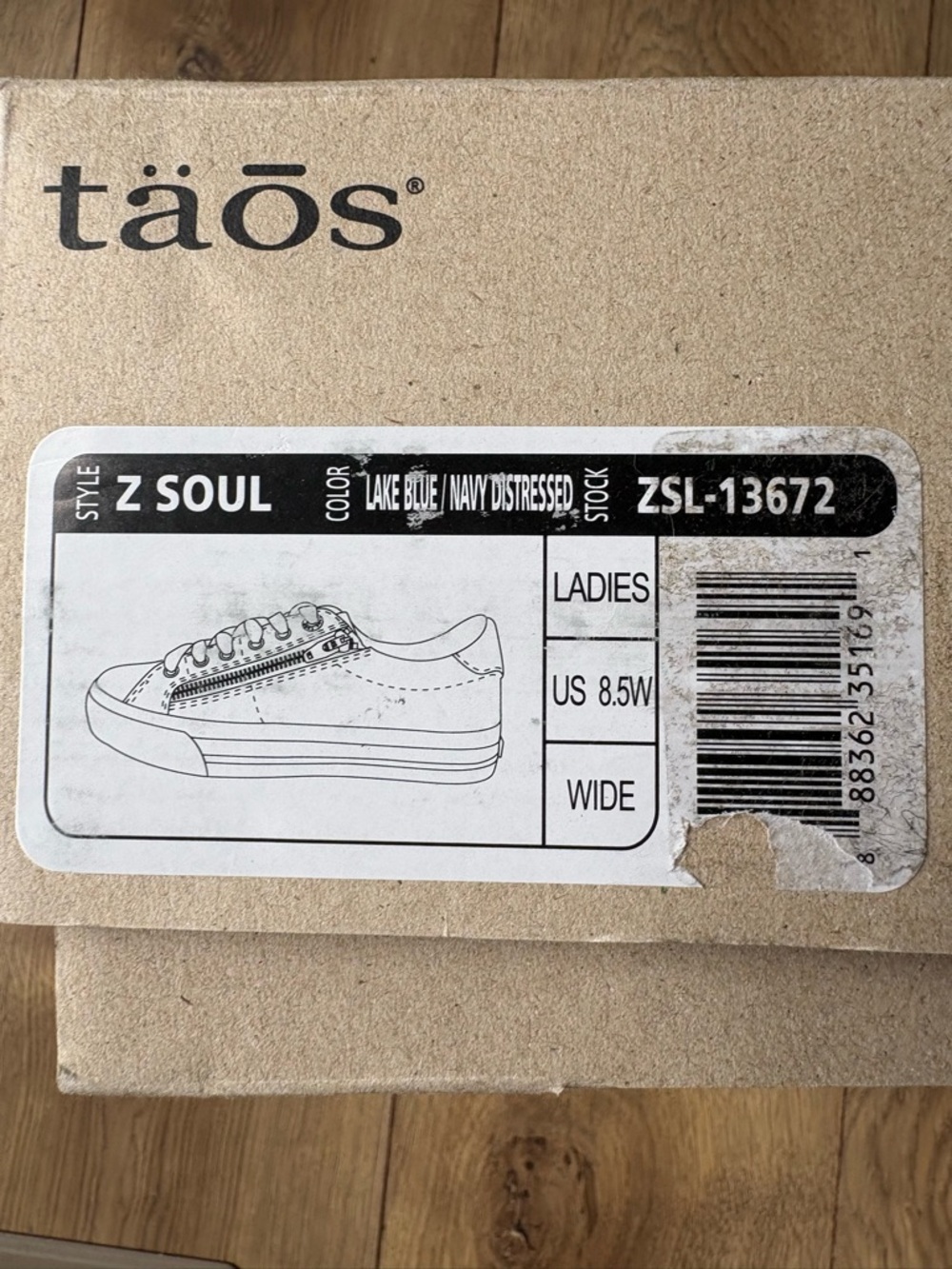 Täōs Z Soul New Color Mineral Blue/Grey Distressed Canvas size 8.5 Wide - Picture 6 of 9